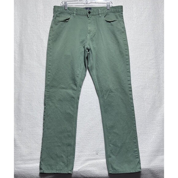 Club Monaco Jeans Mens Size 34x32 Green Straight Leg Cotton Pockets Denim Casual - Picture 1 of 12